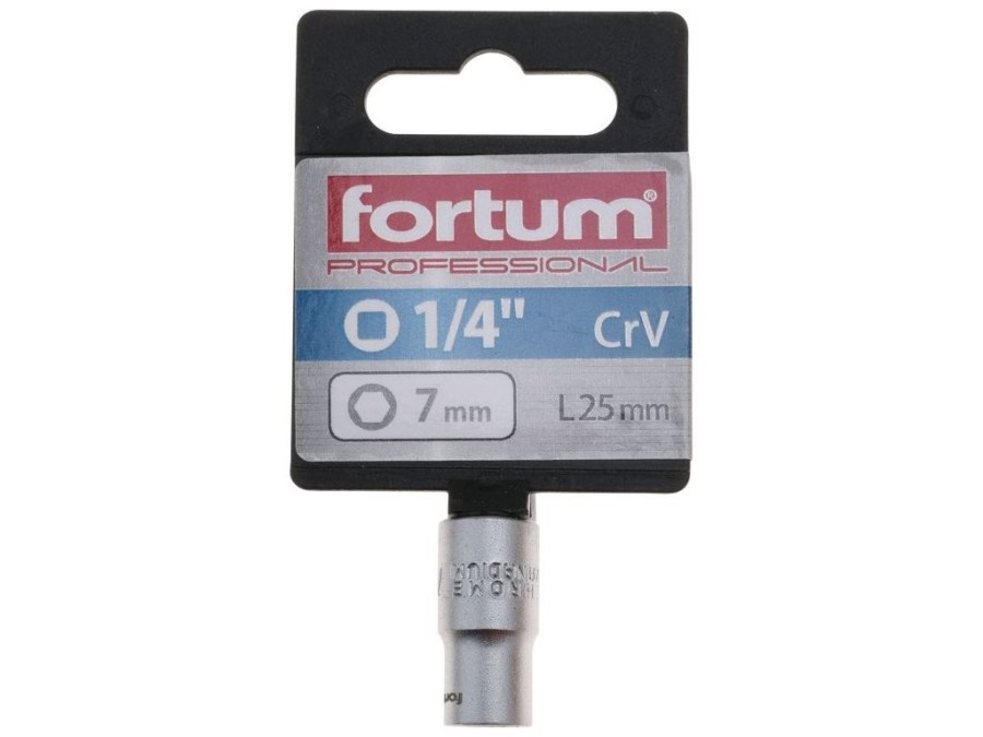 (obrázek pro) Klíč nástrčný, 1/4', 7,0mm, L 25mm, 61CrV5, FORTUM