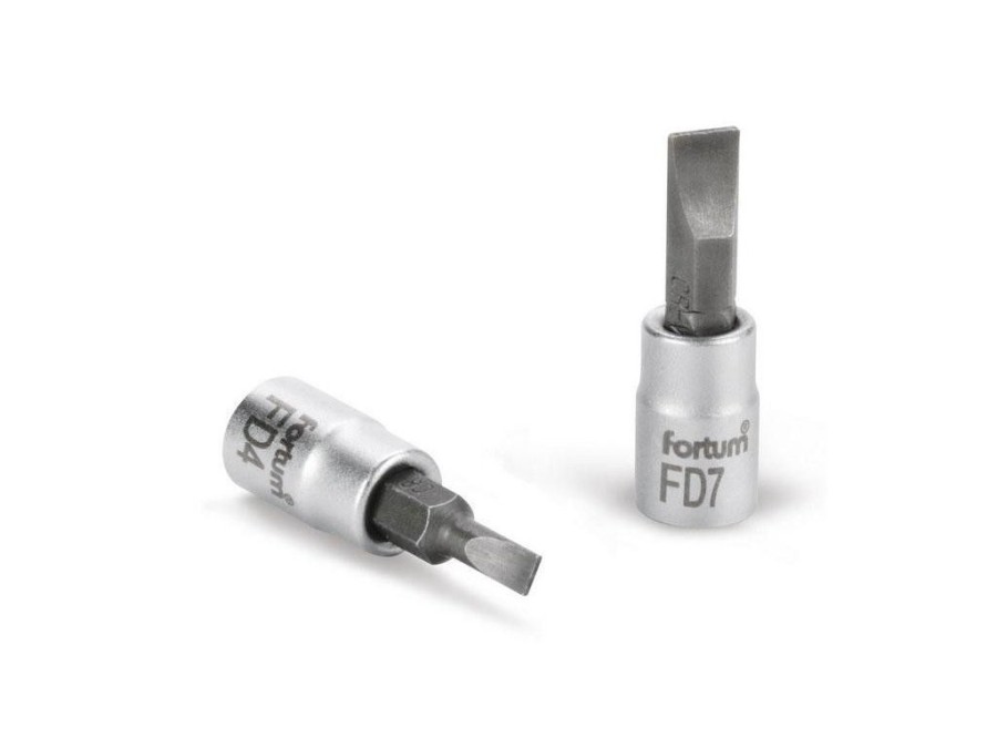 (obrázek pro) Klíč zástrčný šroubovák plochý, 1/4', 7,0mm, L 37mm, CrV/S2, FORTUM