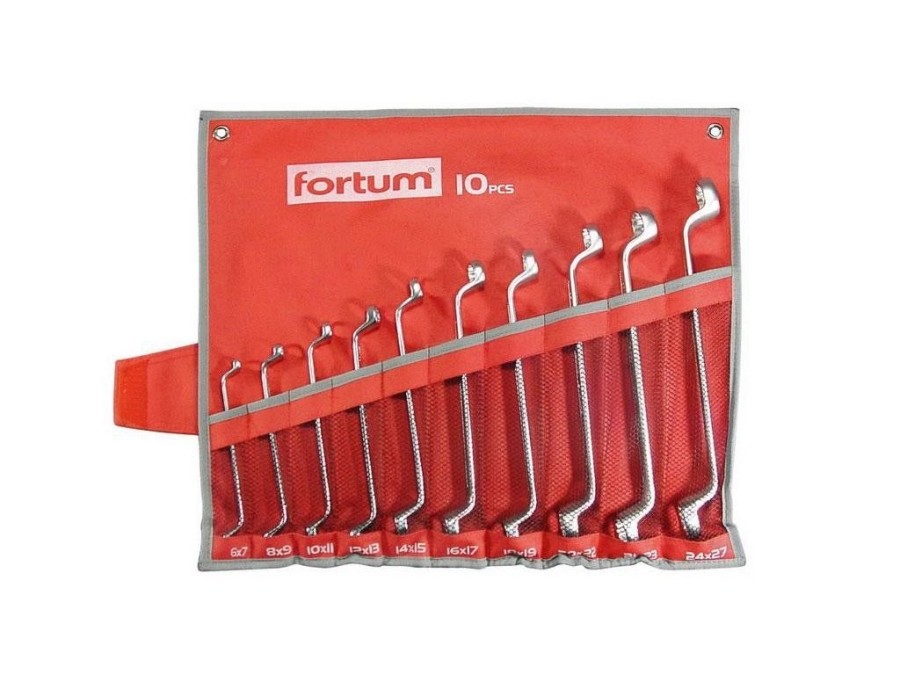 (obrázek pro) Klíče očkové, sada 10ks, 6-27mm, 61CrV5, FORTUM