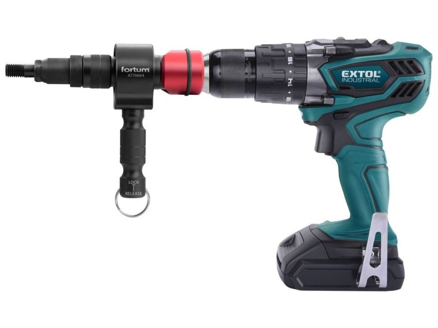 (obrázek pro) Nástavec nýtovací na vrtačku T, pro nýtovací matice M3-M12, CrMoV FORTUM