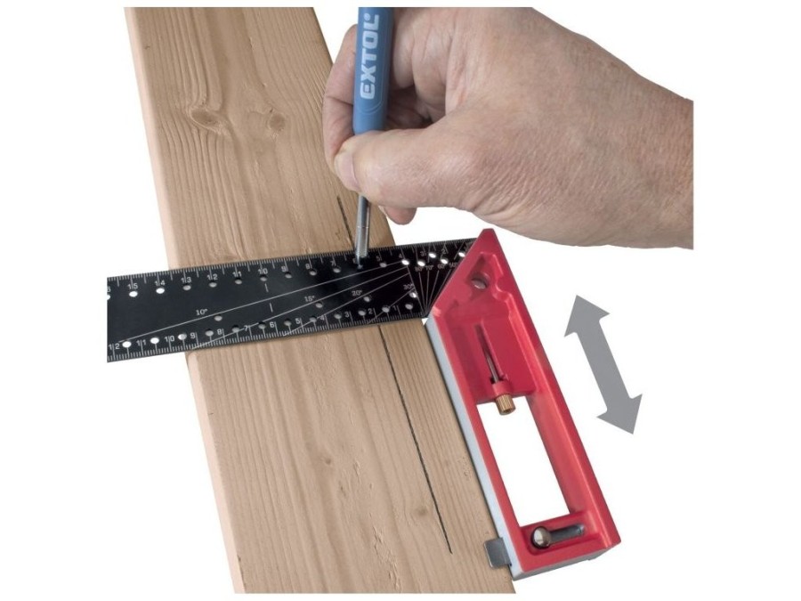 (obrázek pro) Úhelník truhlářský multifunkční, 300mm, celokovový FORTUM