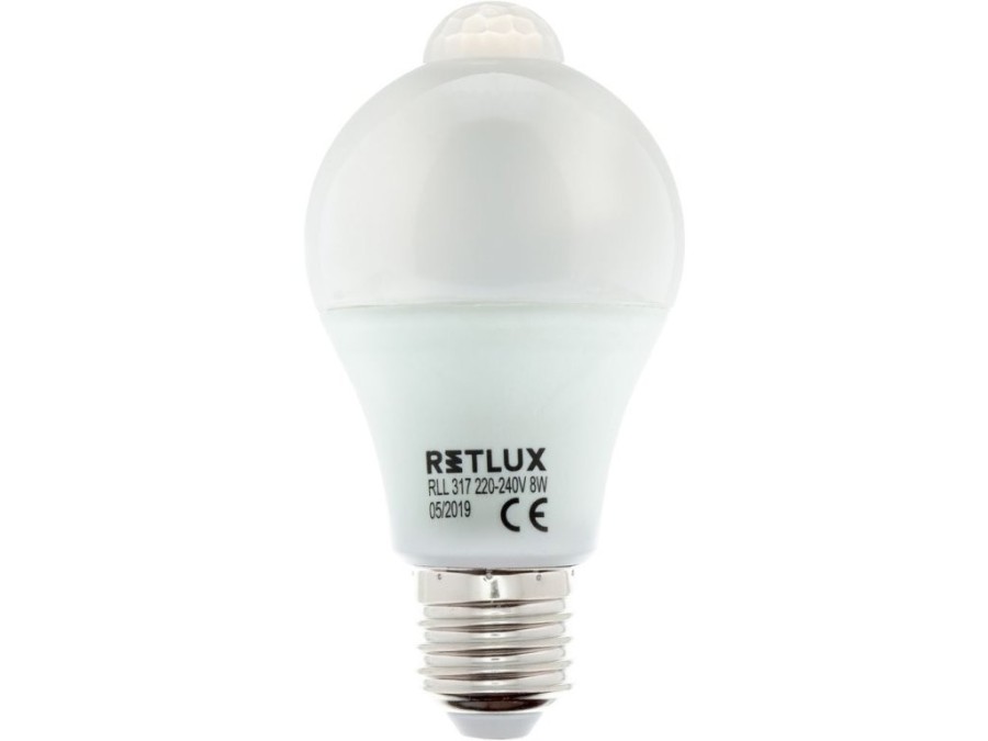 (obrázek pro) RLL 317 A60 E27 PIR žárovka 8W WW RETLUX