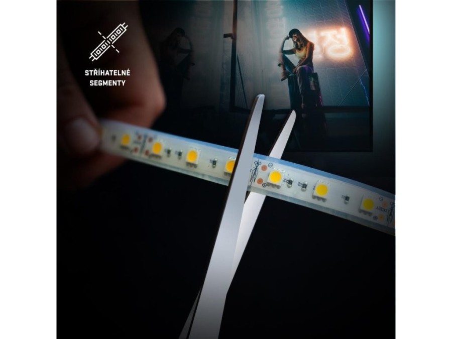 (obrázek pro) USB LED pásek 30LED RGB 2×50 cm, dálkové ovládání RETLUX RLS 102