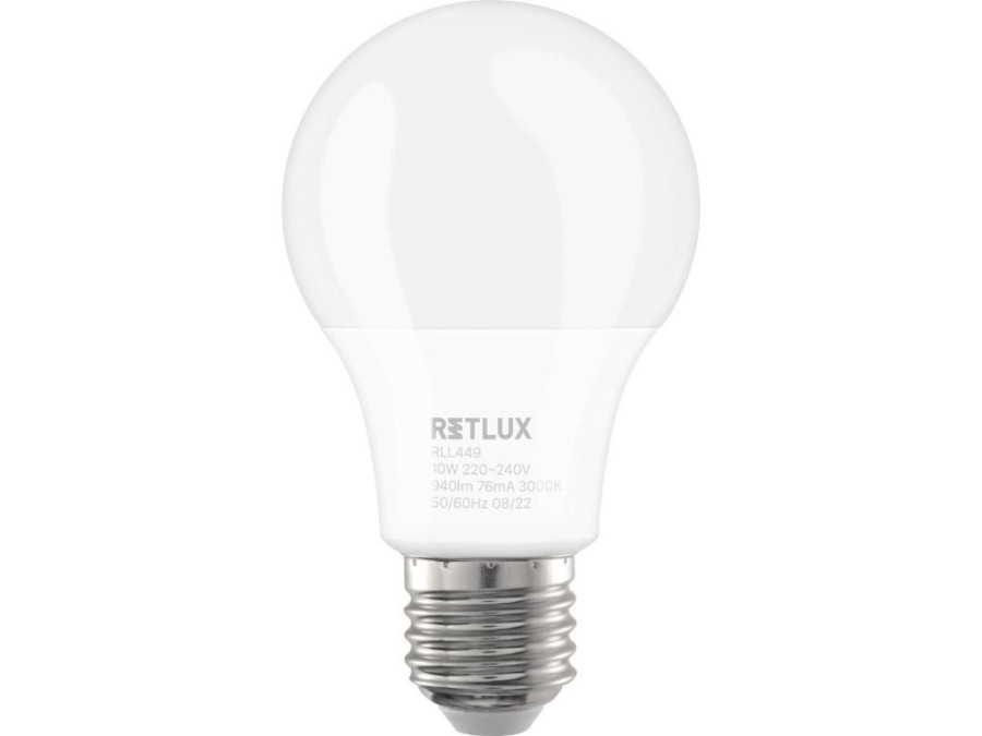 (obrázek pro) LED žárovka stmívatelná 3 step DIMM 10 W E27 A60 WW RLL 499 RETLUX