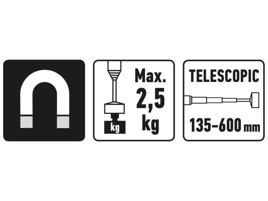 (obrázek pro) Magnet s teleskopickou rukojetí, 135-600mm