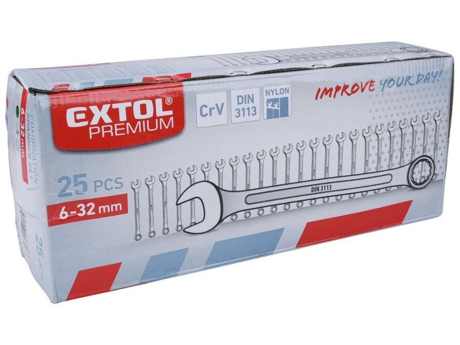 (obrázek pro) Klíče otevřené/očkové, sada 25ks, 6-32mm, CrV, EXTOL PREMIUM