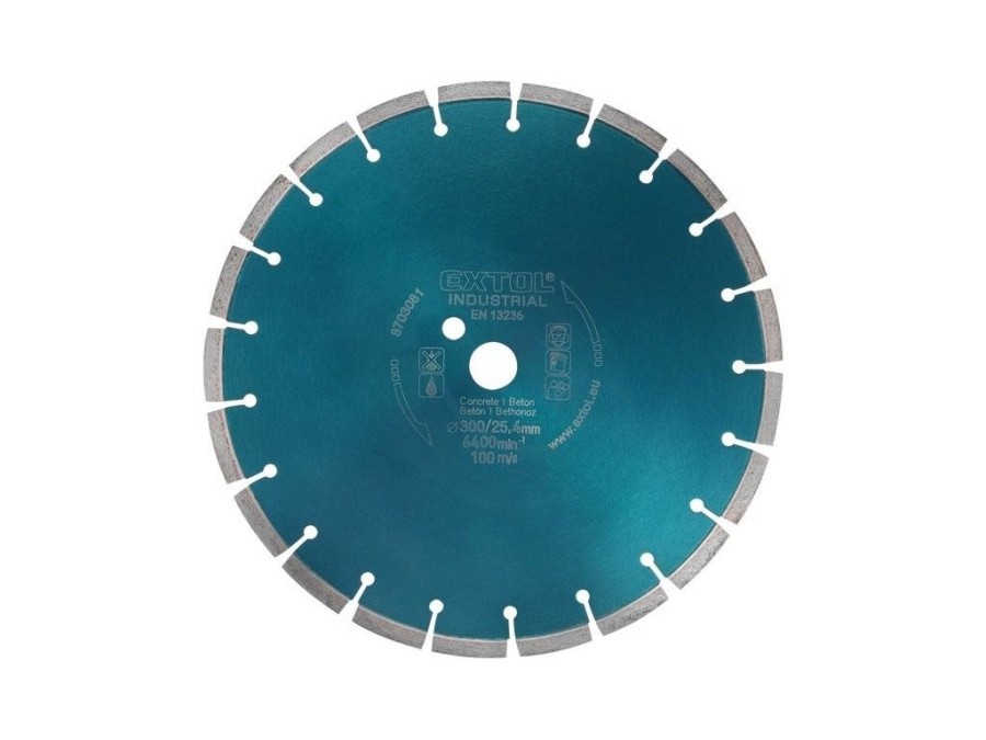 (obrázek pro) Kotouč diamantový řezný segmentový na BETON, 400x25,4mm, suché i mokré řezání, EXTOL INDUSTRIAL