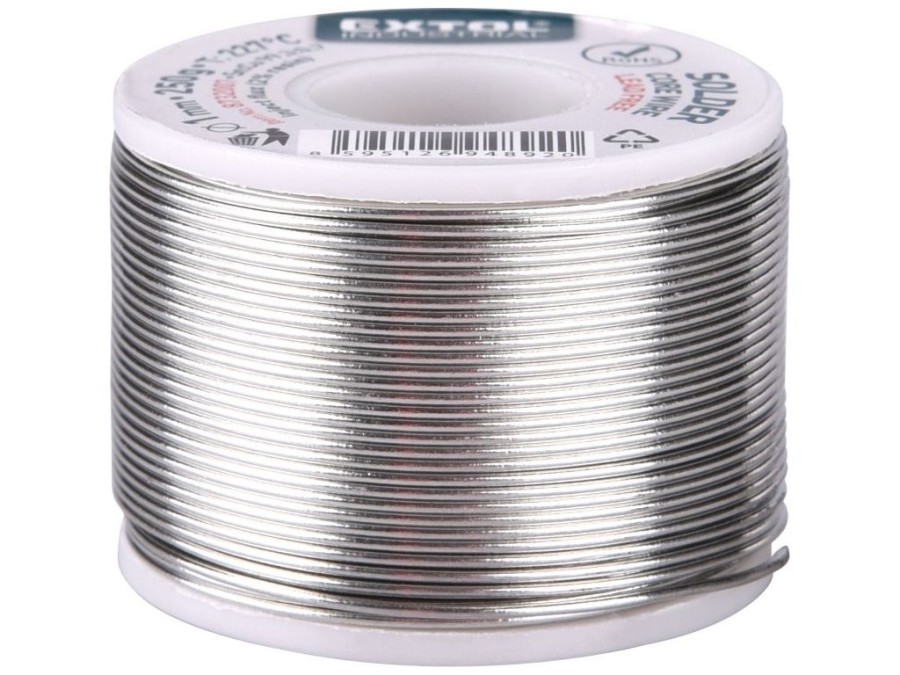 (obrázek pro) Drát pájecí trubičkový, Sn 99,3 %, Cu 0,7 % , ⌀ 1 mm, 250 g - EXTOL INDUSTRIAL