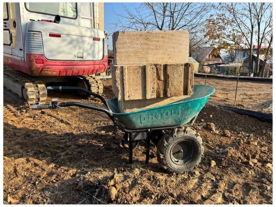 (obrázek pro) Kolečko dvoukolák s převodovkou aku, 260kg, 100l, 40V Li-Ion, 6000mAh EXTOL INDUSTRIAL