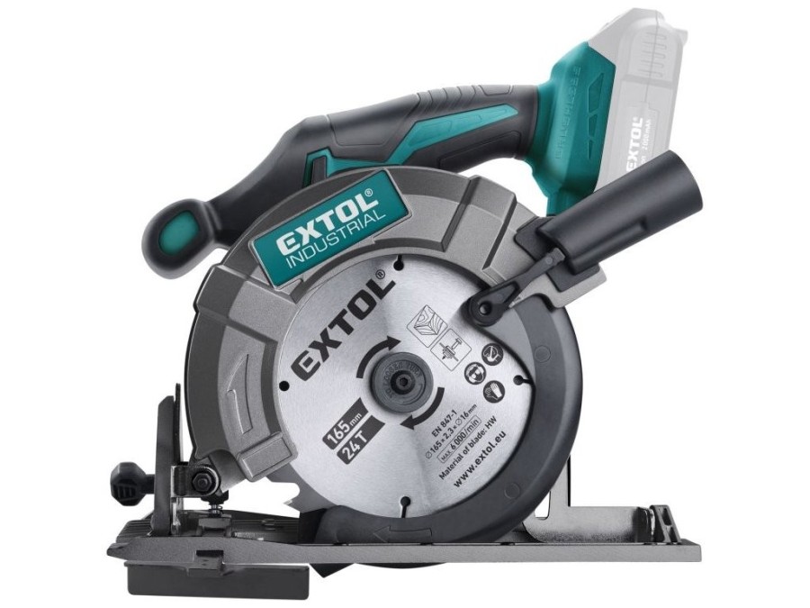 (obrázek pro) Pila kotoučová aku SHARE20V, 165mm, BRUSHLESS, 20V Li-ion, bez baterie a nabíječky EXTOL INDUSTRIAL