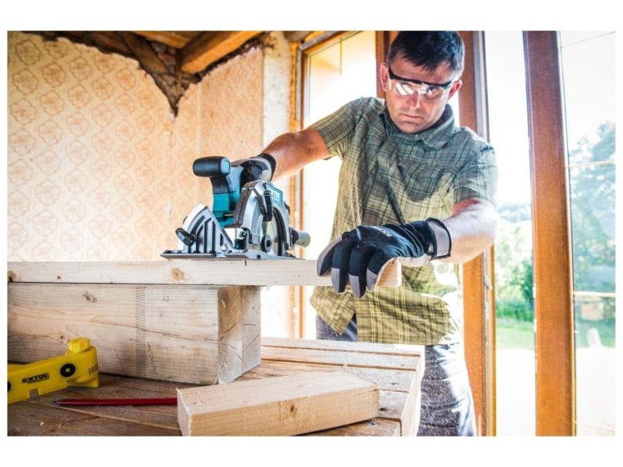 (obrázek pro) Pila kotoučová aku SHARE20V, 165mm, BRUSHLESS, 20V Li-ion, bez baterie a nabíječky EXTOL INDUSTRIAL