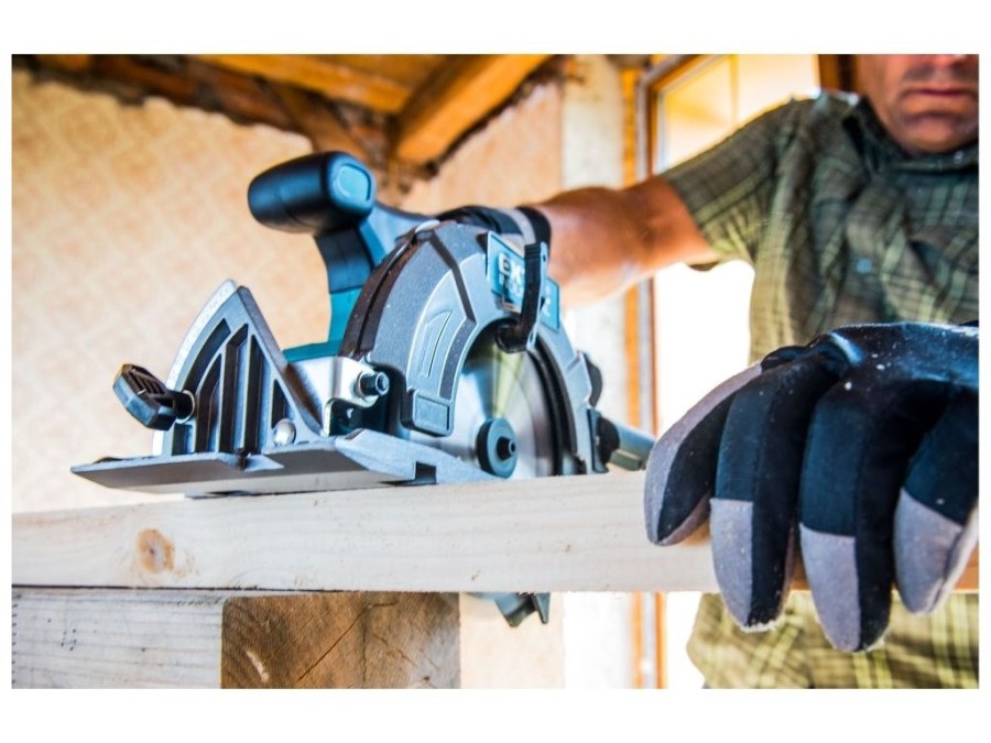 (obrázek pro) Pila kotoučová aku SHARE20V, 165mm, BRUSHLESS, 20V Li-ion, bez baterie a nabíječky EXTOL INDUSTRIAL