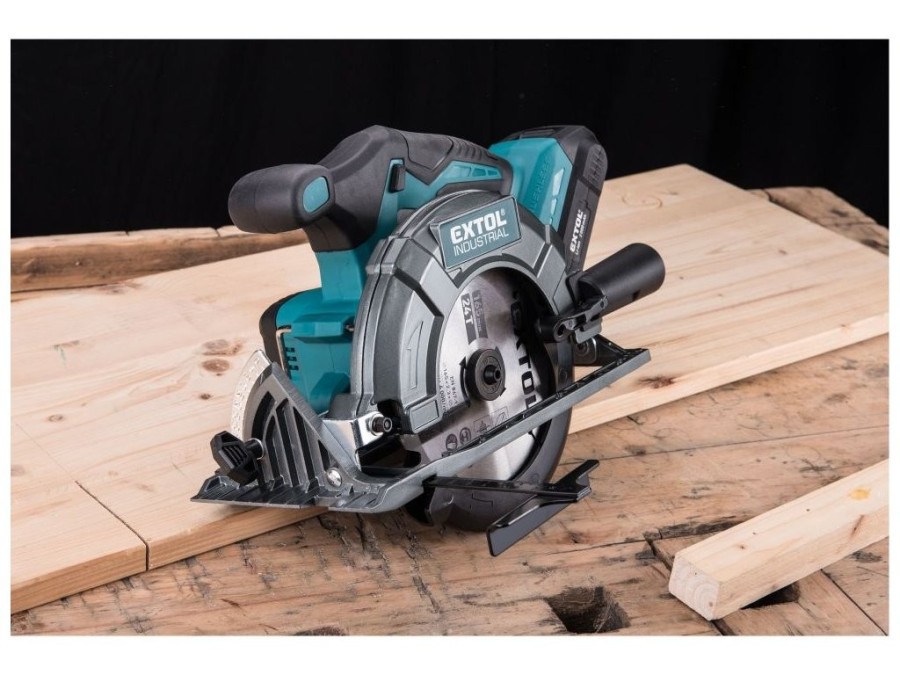 (obrázek pro) Pila kotoučová aku SHARE20V, 165mm, BRUSHLESS, 20V Li-ion, bez baterie a nabíječky EXTOL INDUSTRIAL