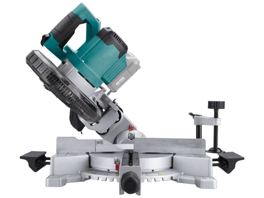 (obrázek pro) Pila pokosová 185mm aku s laserem SHARE20V, BRUSHLESS, 20V Li-ion, bez baterie a nabíječky EXTOL INDUSTRIAL