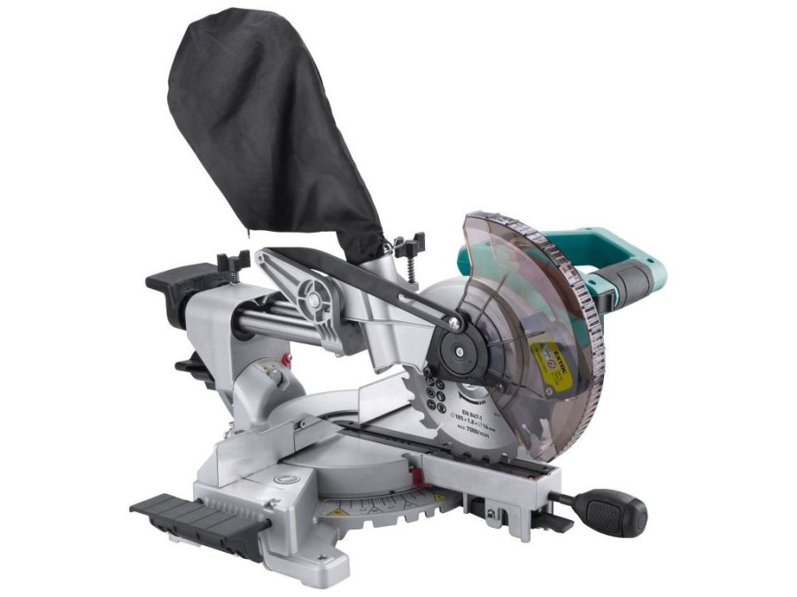 (obrázek pro) Pila pokosová 185mm aku s laserem SHARE20V, BRUSHLESS, 20V Li-ion, bez baterie a nabíječky EXTOL INDUSTRIAL