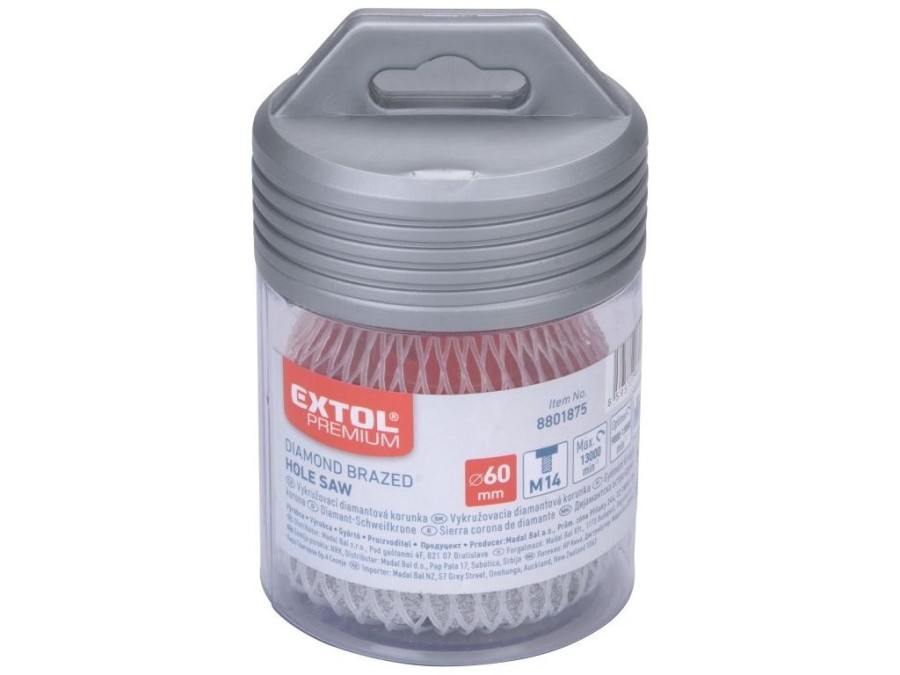 (obrázek pro) Korunka vykružovací diamantová, O 60mm, závit M14 EXTOL PREMIUM