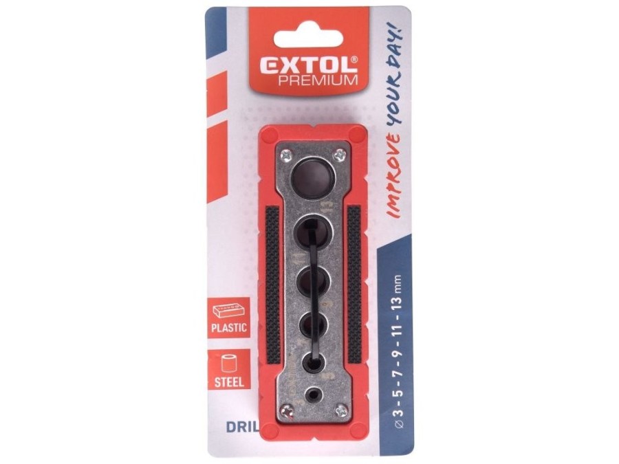(obrázek pro) Vrtací vodící šablona, ø3-5-7-9-11-13mm EXTOL PREMIUM