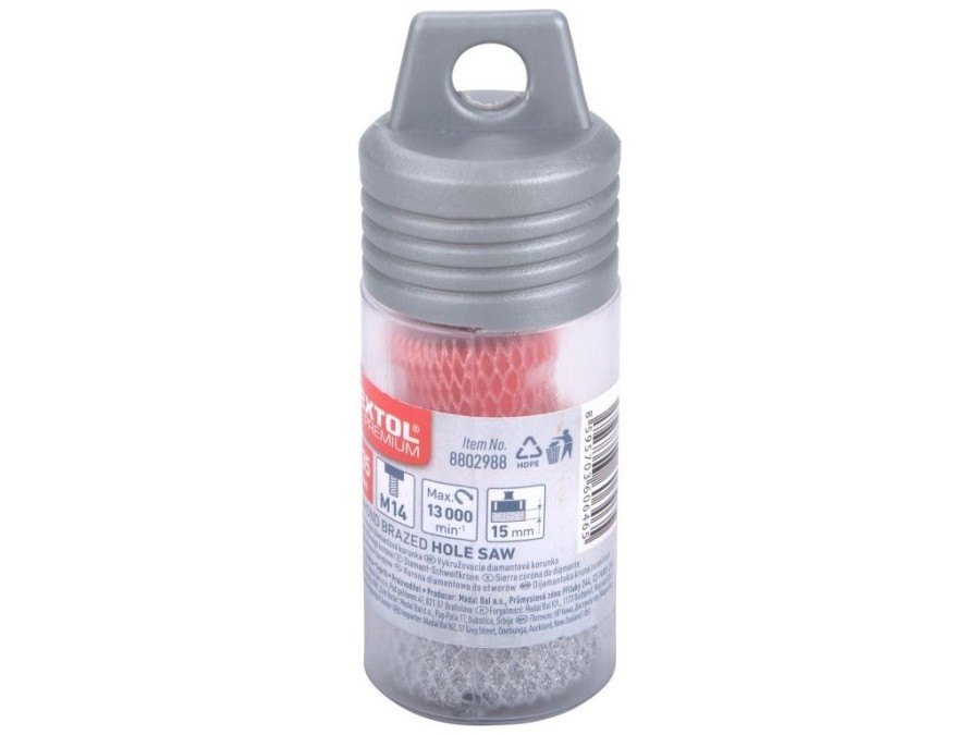 (obrázek pro) Korunka vykružovací diamantová, ø35mm, závit M14 EXTOL PREMIUM