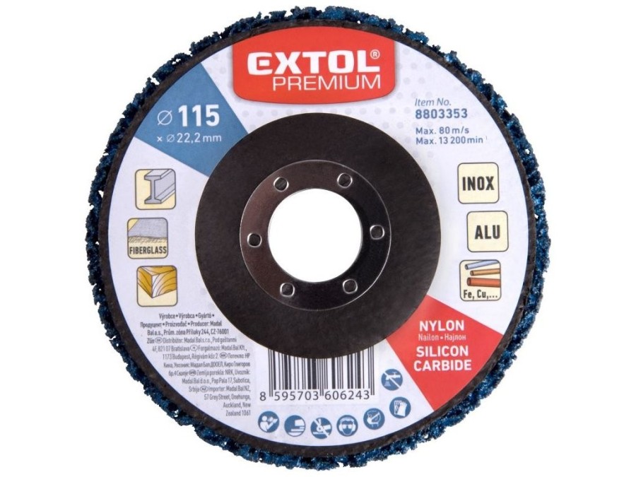 (obrázek pro) Kotouč brusný nylonový, ø115x14mm, nylon/abrazivo SiC EXTOL PREMIUM