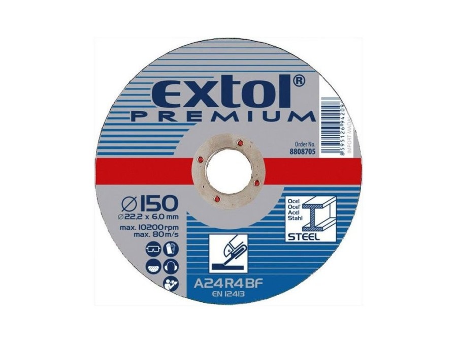 (obrázek pro) Kotouč brusný na ocel, 125x6,0x22,2mm, EXTOL PREMIUM