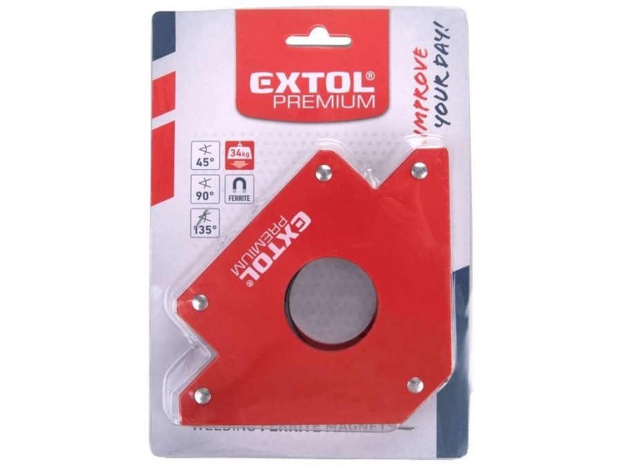 (obrázek pro) Magnet-úhelník svařovací, 45°-90°-135°, nosnost do 34kg EXTOL PREMIUM