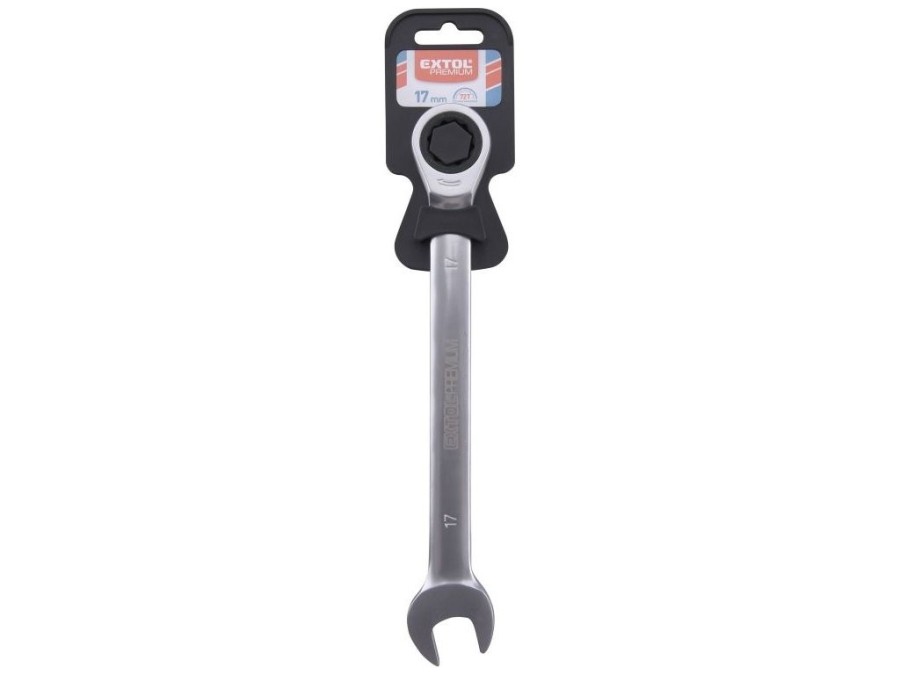 (obrázek pro) Klíč ráčnový očkoplochý, 45 zubů, 17mm, ráčna 45 zubů, CrV, EXTOL PREMIUM