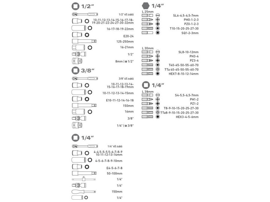 (obrázek pro) Sada nářadí 172ks EXTOL PREMIUM