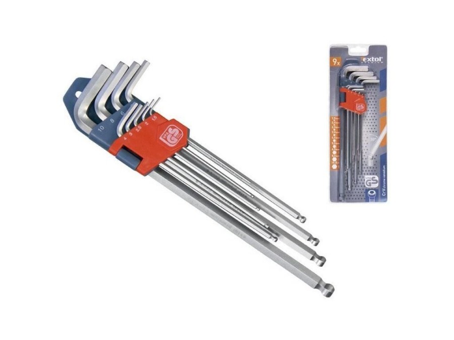 (obrázek pro) Imbus klíče prodloužené, sada 9ks, CrV, EXTOL PREMIUM