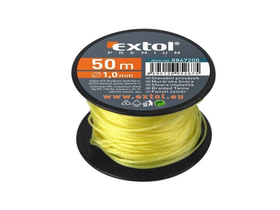 (obrázek pro) Provázek stavební, 1,7mm, 50m, žlutý, EXTOL PREMIUM