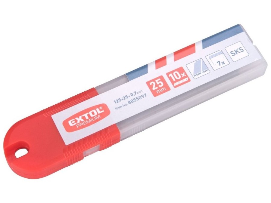 (obrázek pro) Břity ulamovací se zoubkovým ostřím 25 mm 10 ks EXTOL PREMIUM