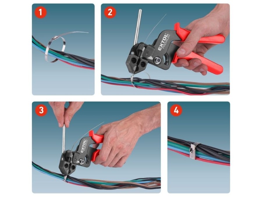 (obrázek pro) Kleště manipulační na nerezové stahovací pásky do max. šíře pásku 12 mm EXTOL PREMIUM