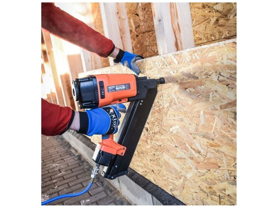 (obrázek pro) Hřebíkovačka na konstrukce, pneumatická, úhel sklonu 34°, EXTOL PREMIUM, NF 2