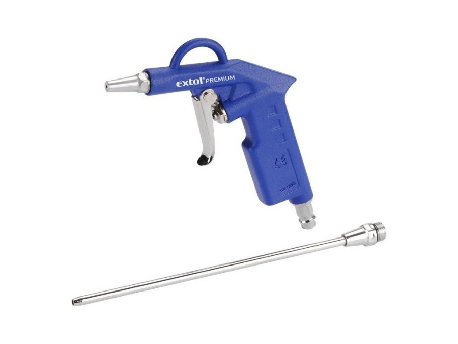 (obrázek pro) Pistole ofukovací, max. prac. tlak 8bar (0,8MPa), 2 trysky ( krátká a 21cm), BP 210 EXTOL PREMIUM