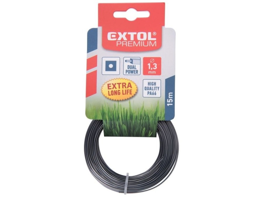(obrázek pro) Struna s jádrem čtvercový profil 1.3 mm 15 m EXTOL PREMIUM