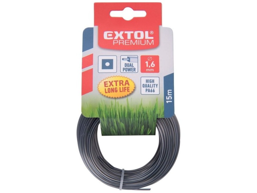 (obrázek pro) Struna s jádrem čtvercový profil 1.6 mm 15 m EXTOL PREMIUM