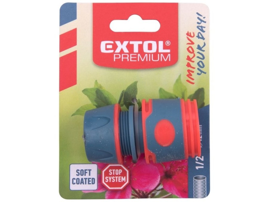 (obrázek pro) Rychlospojka na hadici STOP, 1/2″, PP, ABS, EXTOL PREMIUM