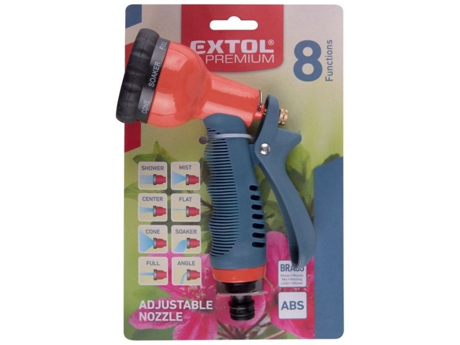 (obrázek pro) Postřikovač zahradní kovový, 8funkční EXTOL PREMIUM