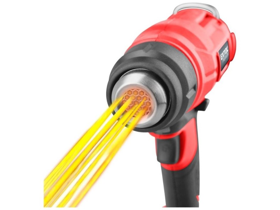 (obrázek pro) Aku horkovzdušná pistole, 20V, Li-Ion, 550°C, 2Ah, SHARE20V EXTOL PREMIUM