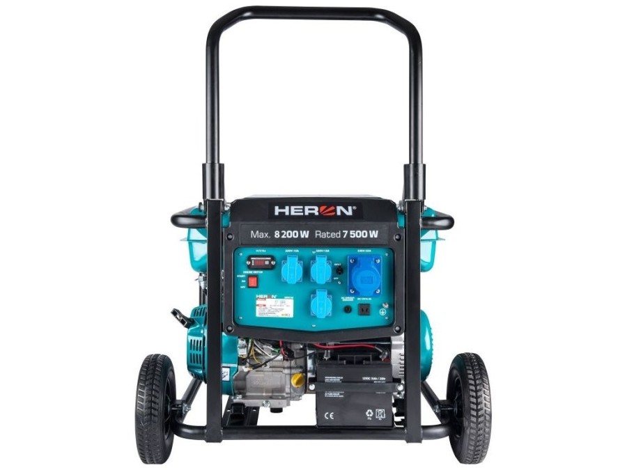 (obrázek pro) Elektrocentrála benzínová 17HP/8.2kW, podvozek, elektrický start HERON