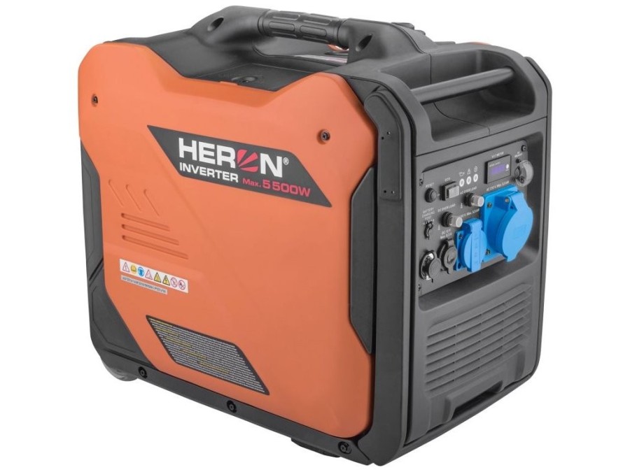 (obrázek pro) Elektrocentrála digitální invertorová, 5,5 kW, elektrický start, ATS-ready, podvozek - HERON