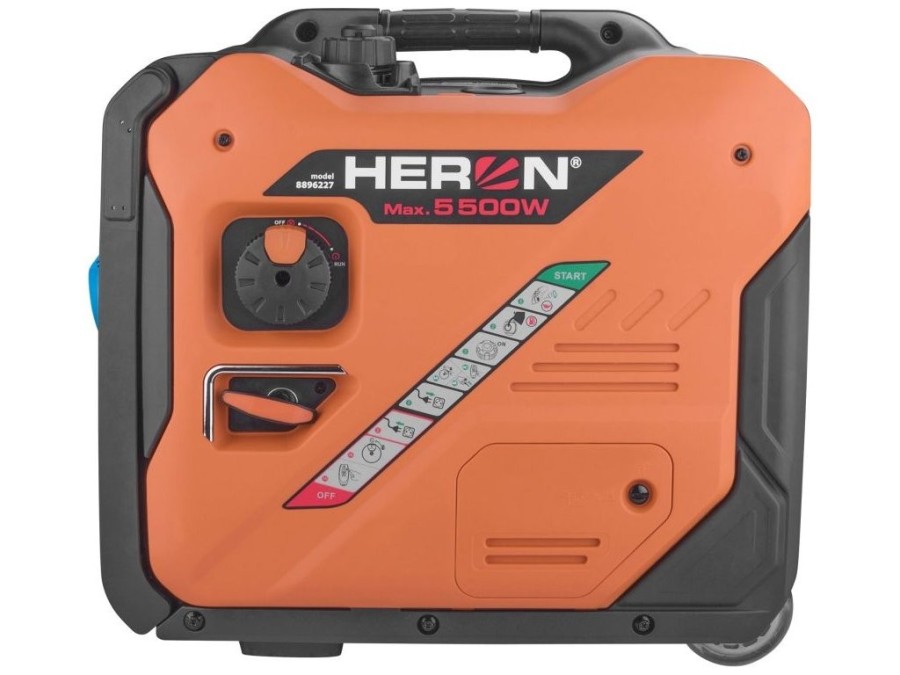 (obrázek pro) Elektrocentrála digitální invertorová, 5,5 kW, elektrický start, ATS-ready, podvozek - HERON
