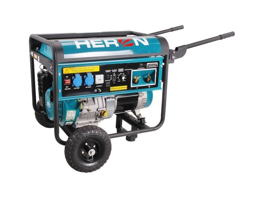 (obrázek pro) Elektrocentrála se svářečkou 220A, benzínová 14HP, 5,5kW, HERON, EWH 220