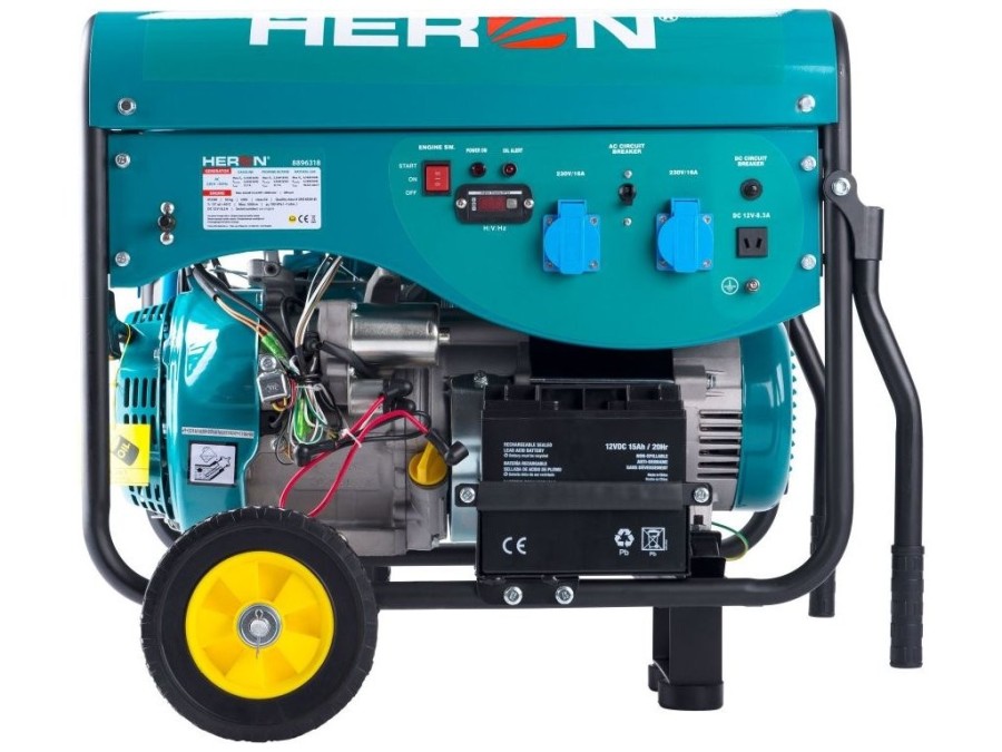(obrázek pro) Elektrocentrála benzínová a plynová (LPG/NG) 13HP, elektrický start, Benzín 5,0kW, LPG 4,8kW, CNG 4,6kW, HERON, LPGG 50