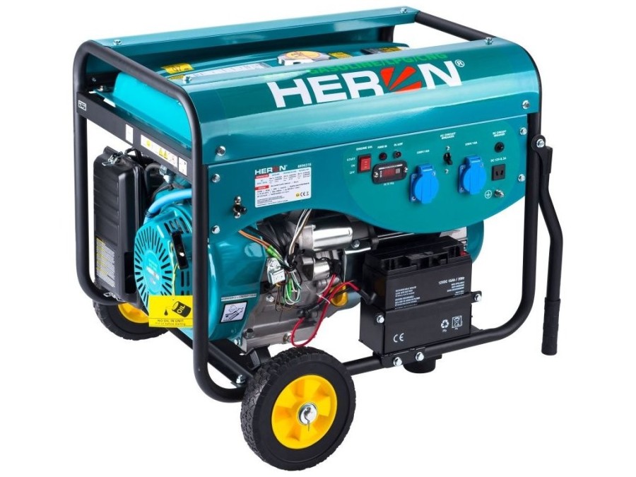 (obrázek pro) Elektrocentrála benzínová a plynová (LPG/NG) 13HP, elektrický start, Benzín 5,0kW, LPG 4,8kW, CNG 4,6kW, HERON, LPGG 50