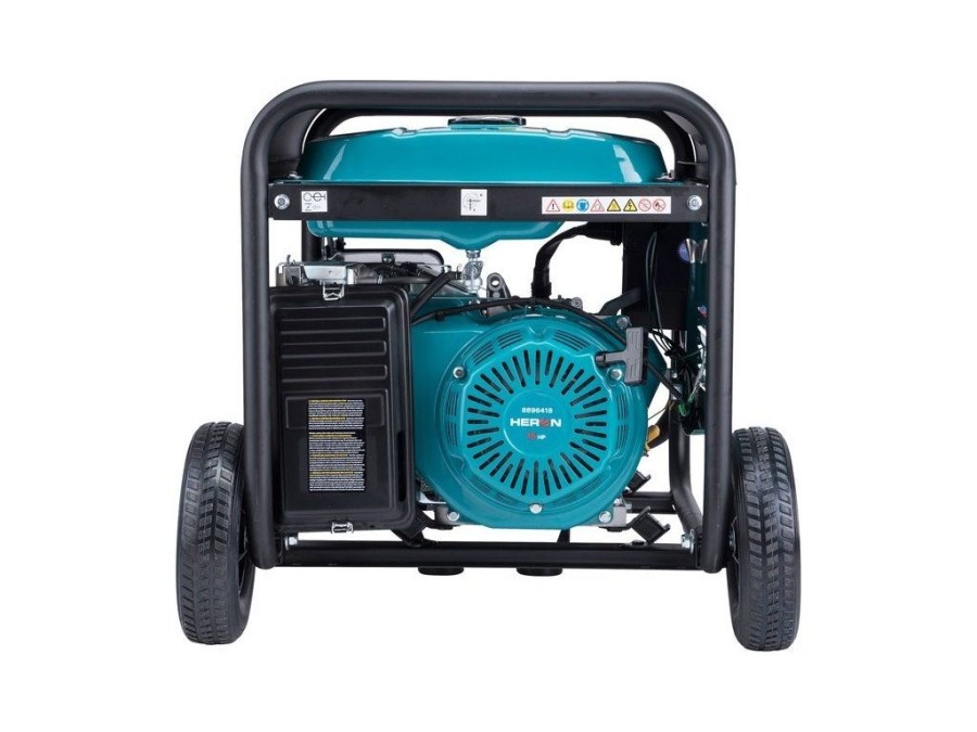 (obrázek pro) Elektrocentrála benzínová 15HP/6,8kW (400V), 5,5kW (230V), podvozek HERON