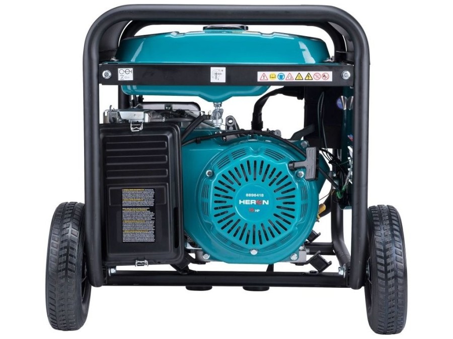 (obrázek pro) Elektrocentrála benzínová 15HP/6,8kW (400V), 5,5kW (230V), podvozek HERON
