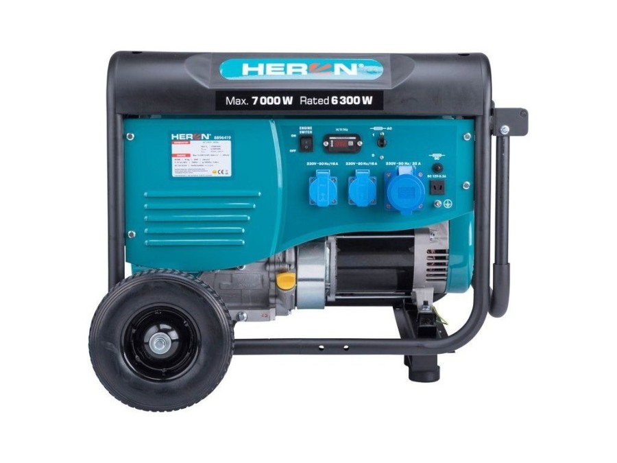 (obrázek pro) Elektrocentrála benzínová 7,0kW/15HP, pro svařování, podvozek HERON