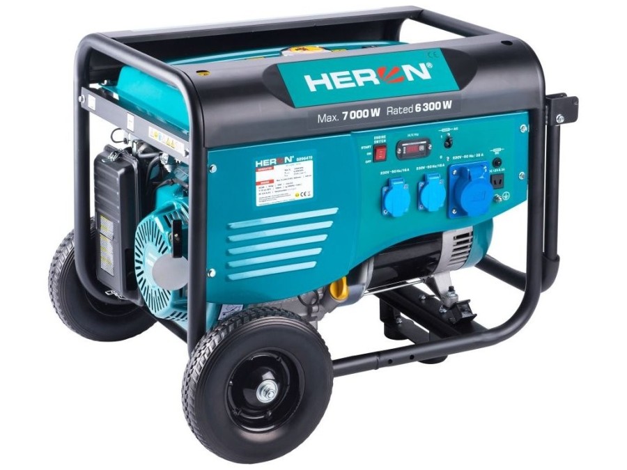 (obrázek pro) Elektrocentrála benzínová 7,0kW/15HP, pro svařování, podvozek HERON