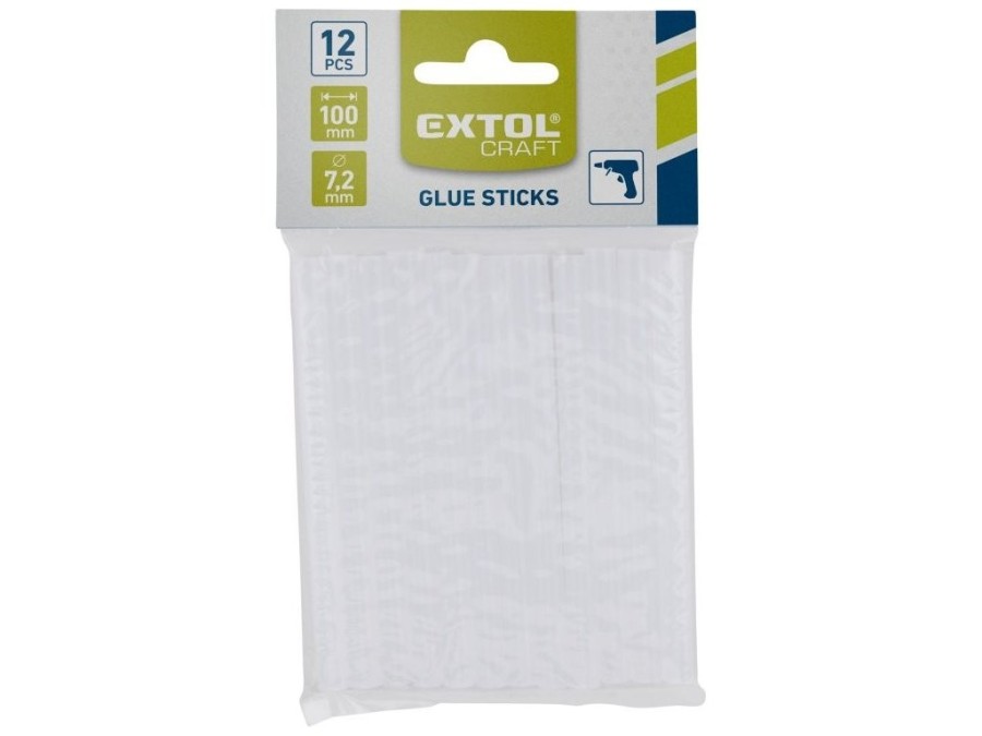 (obrázek pro) Tyčinky tavné transparentní, 7,2x100mm, 12ks, EXTOL CRAFT