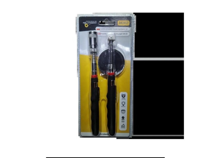 (obrázek pro) Magnetický vytahovák předmětů a inspekční zrcátko, teleskopické rukojeti